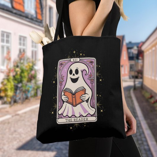 De lezer van Halloween Tarot Tote Bag