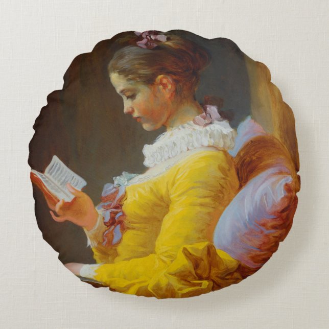 De lezer van Jean-Honore Fragonard Rond Kussen (Voorkant)