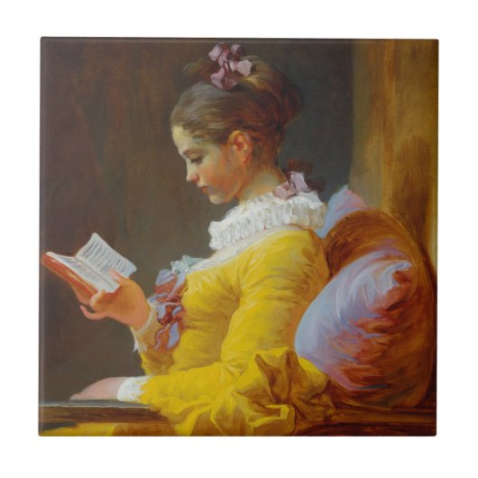 De lezer van Jean-Honore Fragonard Tegeltje (Voorkant)