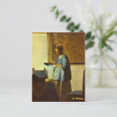 De lezer van Johannes Vermeer Briefkaart (Staand voorkant)