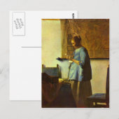 De lezer van Johannes Vermeer Briefkaart (Voorkant / Achterkant)