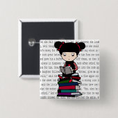 De lezer vierkante button 5,1 cm (Voorkant /achterkant)