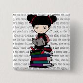 De lezer vierkante button 5,1 cm (Voorkant)