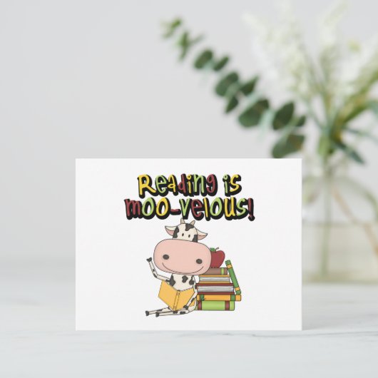 De lezing is moo-Velous Briefkaart (Staand voorkant)