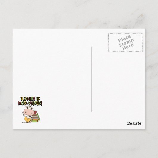 De lezing is moo-Velous Briefkaart (Achterkant)
