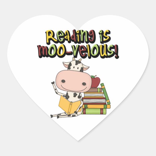 De lezing is moo-Velous Hart Sticker (Voorkant)