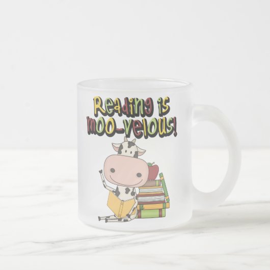 De lezing is moo-Velous Matglas Koffiemok (Rechts)