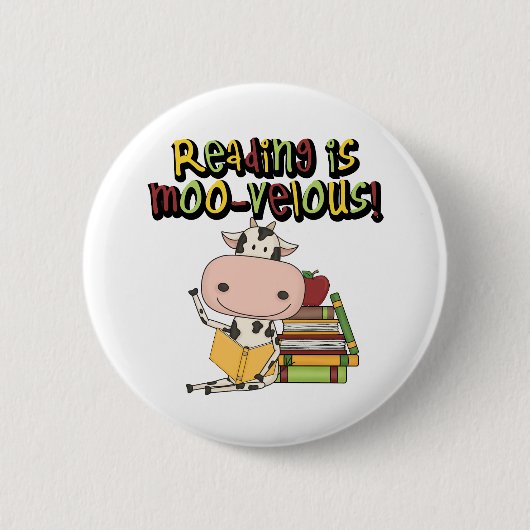 De lezing is moo-Velous Ronde Button 5,7 Cm (Voorkant)