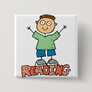 De lezing is Pret Vierkante Button 5,1 Cm