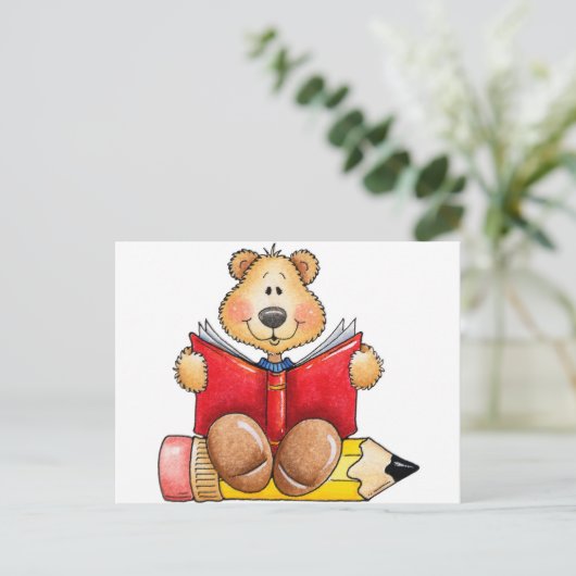 De Lezing van de teddybeer Briefkaart (Staand voorkant)