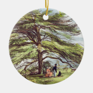 De Libanese cedar-boom in het Arboretum, Kew Garde Keramisch Ornament