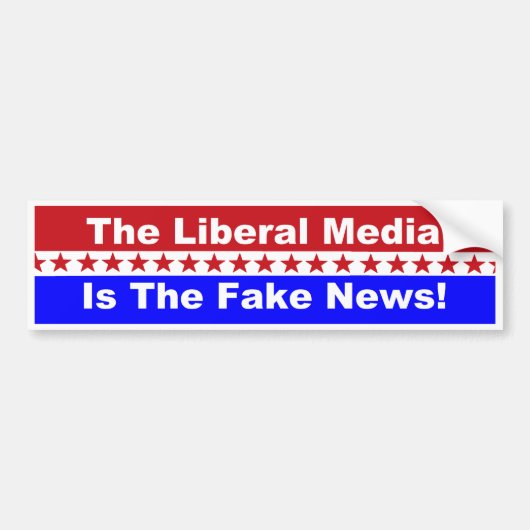 De liberale media is de nepnieuws bumpersticker (Voorkant)