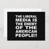 De liberale media is de vijand van het volk briefkaart (Voorkant / Achterkant)