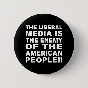 De liberale media is de vijand van het volk ronde button 5,7 cm