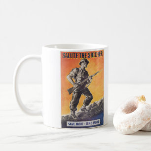 De Liberator. Vertegenwoordiging van Brits poster Koffiemok