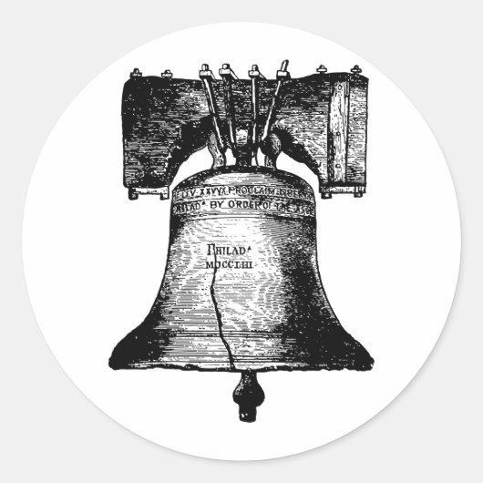 De Liberty Bell Ronde Sticker (Voorkant)