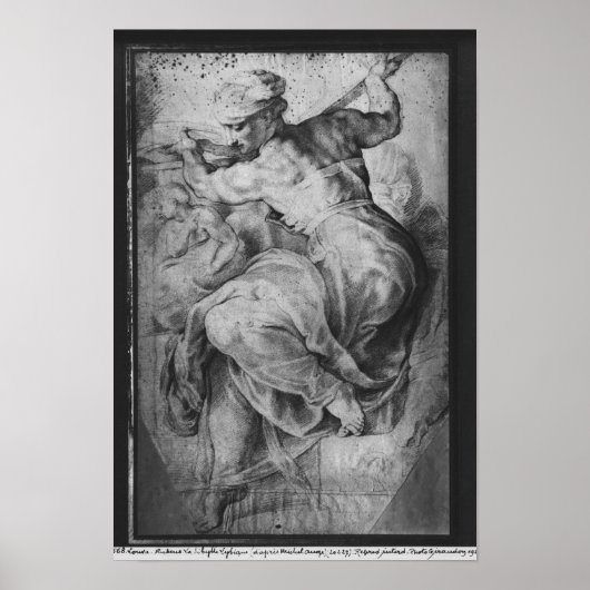 De Libische Sibyl, na Michangelo Buonarroti Poster (Voorkant)