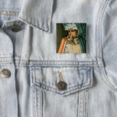 De Librarian Vierkante Button 5,1 Cm (In situ)