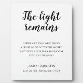 De Licht Blijft Herdenkingsviering Van Het Leven Fotoplaat (Voorkant)