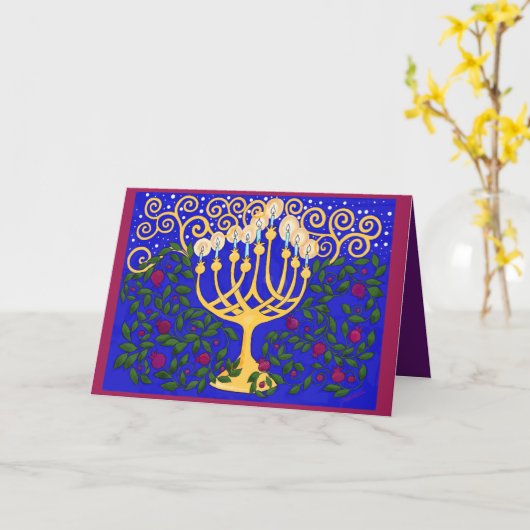 De licht Gevulde Kaart van de Chanoeka (Gele Bloem)