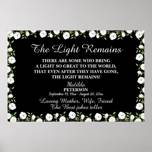 De Licht Rest Citaten Bloemendienst Poster (Voorkant)