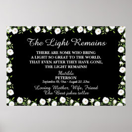 De Licht Rest Quote Bloemendienst Herdenking Poster