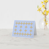 De lichtblauwe Kaart van de Nota met Gouden Kleur (Gele Bloem)