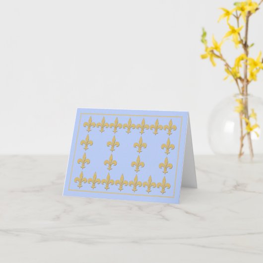 De lichtblauwe Kaart van de Nota met Gouden Kleur (Gele Bloem)