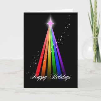 De Lichte Boom van de regenboog Feestdagen Kaart
