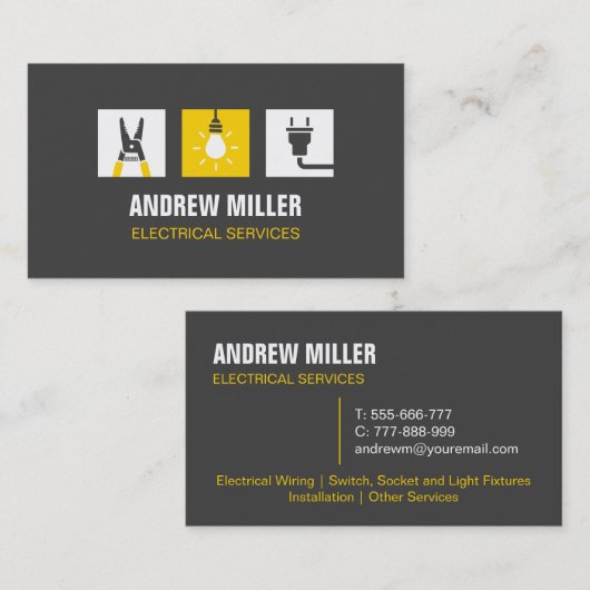 De Lichte Bulb van het hulpmiddel en de Elektrisch Visitekaartje (Voorkant / Achterkant)