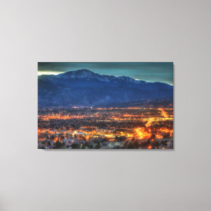 De Lichten van Colorado Springs Canvas Afdruk