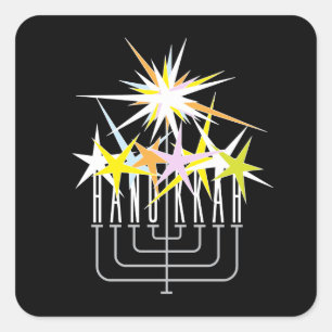 De Lichten van de Chanoeka Vierkante Sticker