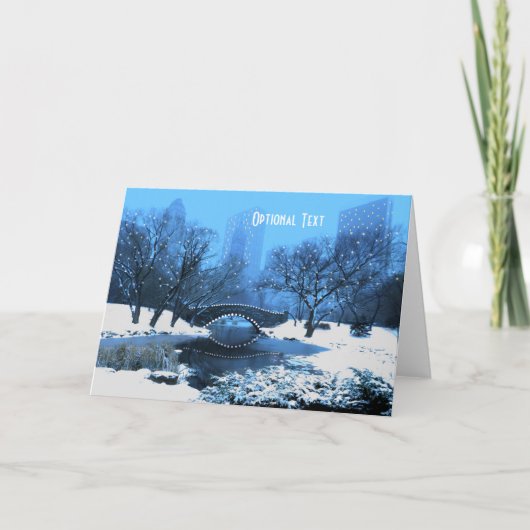 De Lichten van de sneeuw & van de Vakantie in Feestdagen Kaart (Voorkant)