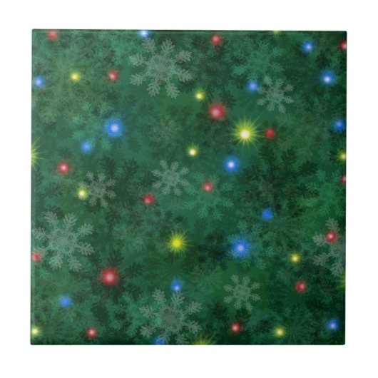 De Lichten van de Sneeuw van Kerstmis Tegeltje (Voorkant)
