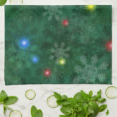 De Lichten van de Sneeuw van Kerstmis Theedoek (Gevouwen)