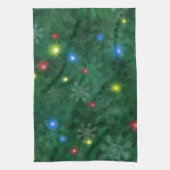 De Lichten van de Sneeuw van Kerstmis Theedoek (Verticaal)