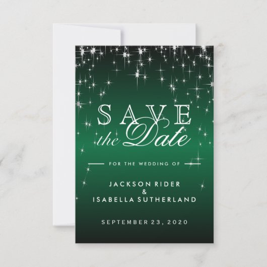 De Lichten van de ster in Metallic Donkergroen - s Save The Date (Voorkant)