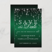 De Lichten van de ster in Metallic Donkergroen - s Save The Date (Voorkant / Achterkant)