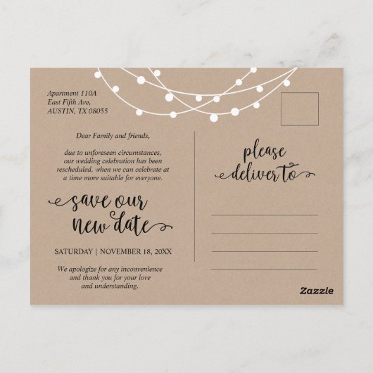 De lichten van het koord, de Veroveraars van de Li Briefkaart (Achterkant)