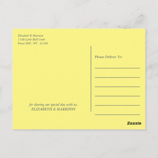 De Lichten van het koord, Geel & Wit Weddenschap D Briefkaart (Achterkant)