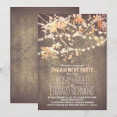 De lichten van het koord schattig en fancy verlovi kaart (Voorkant / Achterkant)