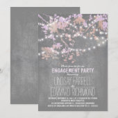 De lichten van het koord schattig en fancy verlovi kaart (Voorkant / Achterkant)