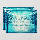 De Lichten van het Koord van Aqua Trees sparen de Aankondigingskaart (Voorkant / Achterkant)