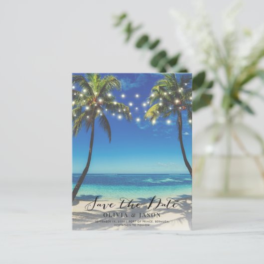 De Lichten van het Koord van het strand trekken sp Briefkaart (Staand voorkant)