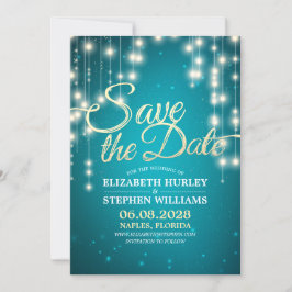 De Lichten van het koord veranderen het Gouden Man Save The Date