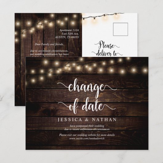 De Lichten van het koord, Verandering van Datum, Z Briefkaart (Voorkant / Achterkant)