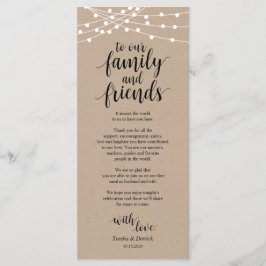 De lichten van het koord, Zwarte Plaats die Dank u Programmakaart