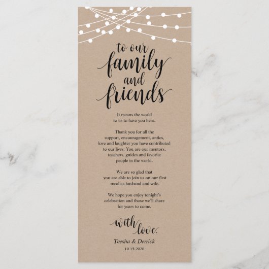 De lichten van het koord, Zwarte Plaats die Dank u Programmakaart (Voorkant)