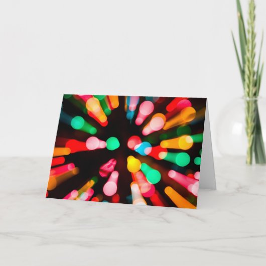 De Lichten van Kerstmis bij de Snelheid van de Feestdagen Kaart (Voorkant)