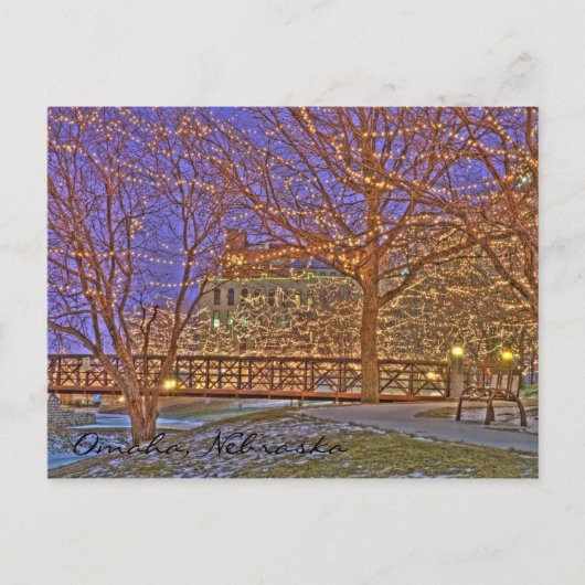 De Lichten van Kerstmis van Omaha Nebraska Feestdagenkaart (Voorkant)